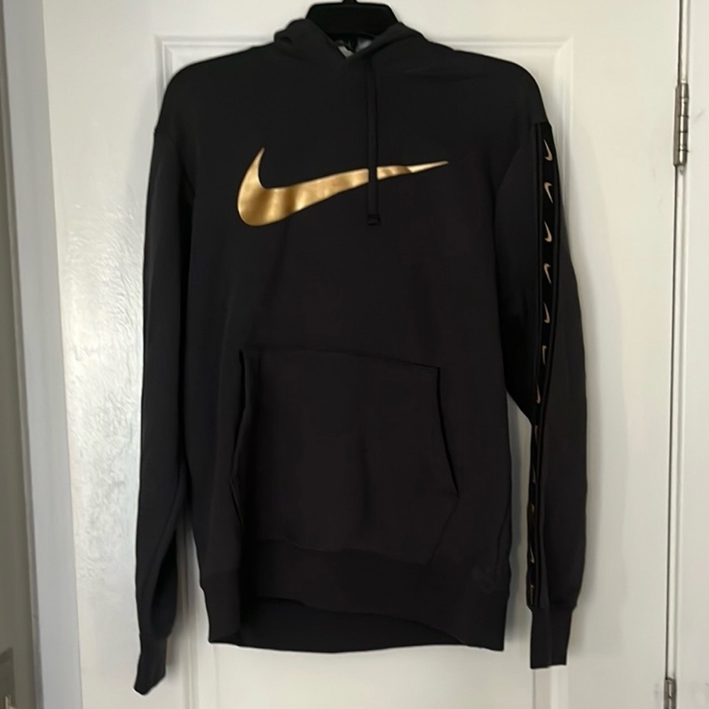 NWOT Nike Black and Gold Men's Hoodie Mens Medium